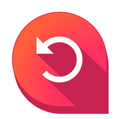 ikona z długim cieniem na tle strzałki pinezki