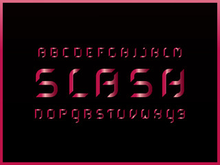Slash jewel alphabet. Vector letters.