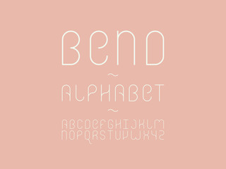 Bend alphabet. Vector letters.