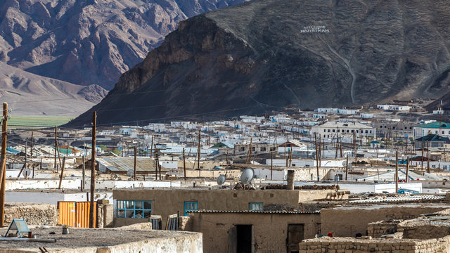 View of Murghab village in Tajikistan