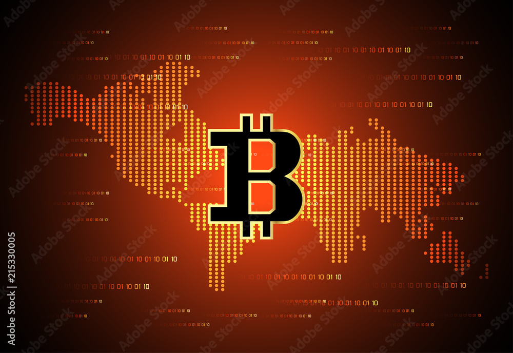 Aufkleber abstract technology map world dot digital money ui futuristic concept future golden bitcoin digital 