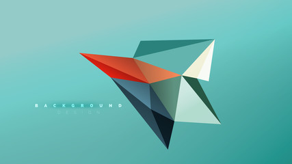 Abstract background - geometric origami style shape composition, triangular low poly design concept. Colorful trendy minimalistic illustration