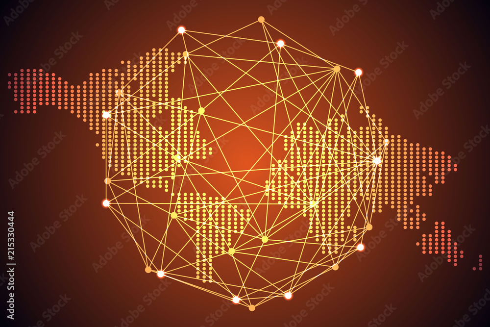 Poster abstract technology concept global network connection futuristic earth globe virtual hologram commun