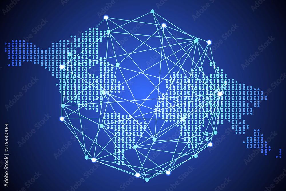 Poster abstract technology concept global network connection futuristic earth globe virtual hologram commun