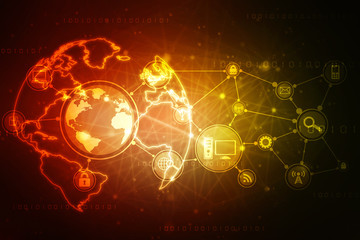 2d rendering abstract world concept
