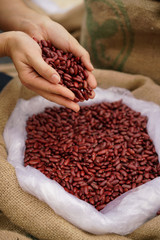 Bag of Red bean with hands