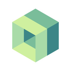 abstract isometric cube