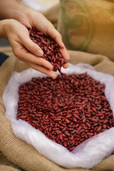 Bag of Red bean with hands