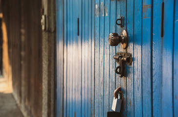 vintage tone image of wooden door.