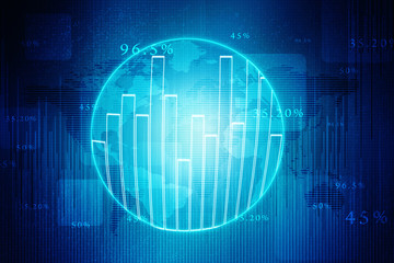 2d rendering Stock market online business concept. business Graph
