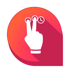 Obraz premium ikona z długim cieniem na tle strzałki pinezki