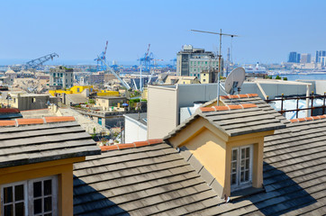 Fototapeta premium City View of Genoa ,Italy from Above 