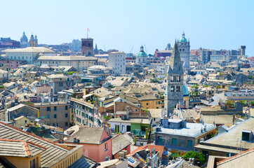 City View of Genoa ,Italy from Above 