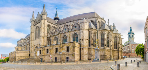 View at the Church of Saint Waltrude in Mons - Belgium