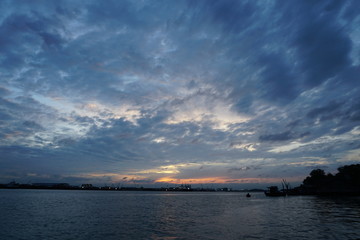 cloudy sky sea dawn sunset background