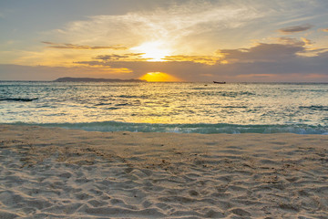 landscape sunset on the beach