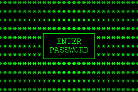 enter password old technology, 8 bit screen message