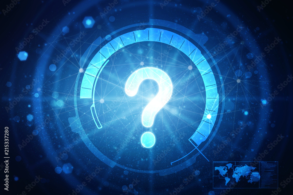 Poster 2d rendering question mark concept