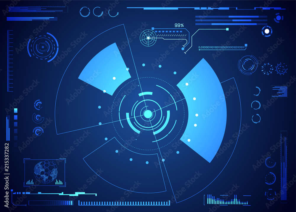 Poster abstract technology ui futuristic concept hud interface hologram elements of digital data chart, com