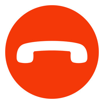 Decline phone call button. Handset icon. Red. Vector. Stock-Vektorgrafik |  Adobe Stock