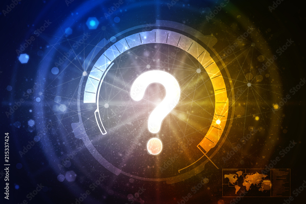 Poster 2d rendering question mark concept
