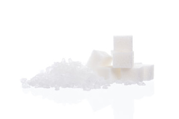 White rock sugar isolated on white