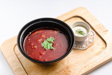 beetroot soup with sour cream