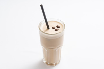 ice coffee with straw