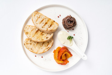 toasts with grilled vegetables