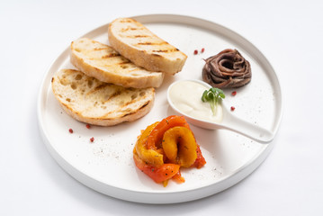 toasts with grilled vegetables
