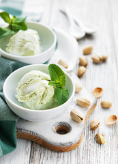 pistachio ice cream and mint