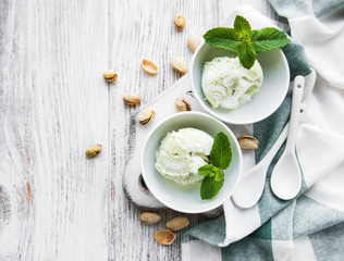 pistachio ice cream and mint