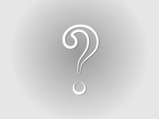 A white question mark sign for query on gray background vector illustration