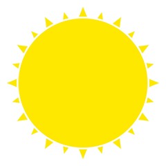 Sonne icon als Vektor auf einem isolierten Hintergrund