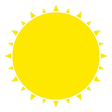 Sonne icon als Vektor auf einem isolierten Hintergrund