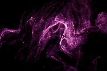 Purple smoke on black background