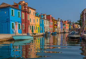 Fototapeta na wymiar Burano, Italy - Burano is a small island and, with its colorful buildings, one of the treasures of Venice Lagoon