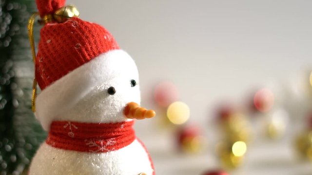 Put and arrange Christmas gift box on white background.