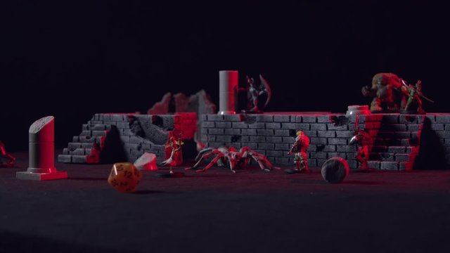 Dungeons and Dragons miniatures in castle