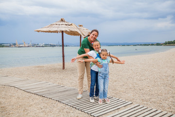 Happy family outdoor portrait