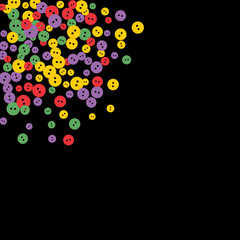 Festive Background with Colorful buttons. Trendy Pattern for Postcard, Print, Banner or Poster. Vector