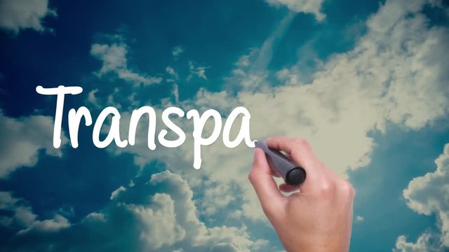 Transparency - Man Hand writing with marker on sky time lapse. Business, internet, technology concept. Sign in the clouds. Big dreams, hopes and aspirations. 4k