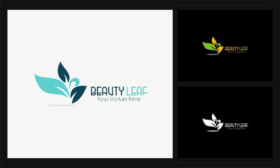 simple leaf beauty shop logo