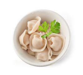 Boiled dumpling in the bowl