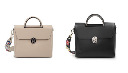 women leather handbags isolated on white background