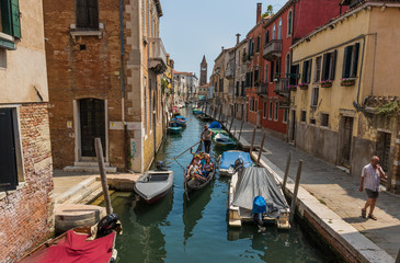 Fototapeta na wymiar Venice, Italy - with its famous canals, Venice is one of the most amazing and popular destinations in Italy. Here in particular a view of the Old Town