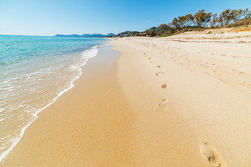 Colorful shore in Piscina Rei beach