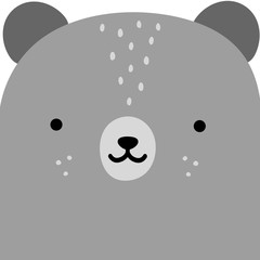 Obraz premium Cute Bear Face, Vector illustration