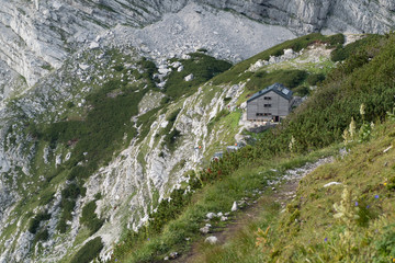 welser hutte in totes gebirge in the alps inaustria
