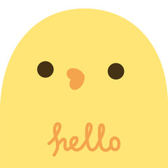 Happy Easter Cute Chick Character Vector Design, greeting card, invitation with chicken, greeting card, poster, with cute, sweet hand drawn watercolor background